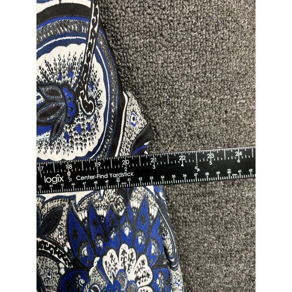 Michael Kors Blouse Paisley Kaftan Floaty Womens Size S/M Blue & White Top - Picture 8 of 9